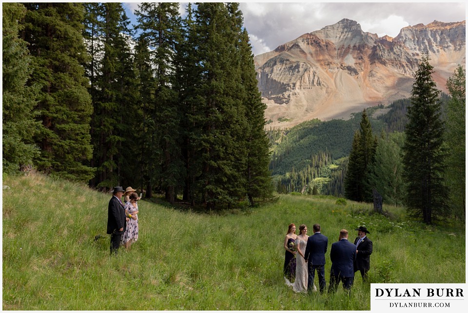 telluride colorado elopement wedding adventure giant mountain views of wedding ceremony