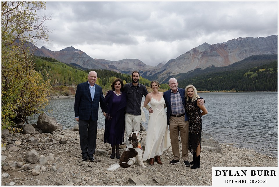 telluride trout lake elopement wedding entire family together