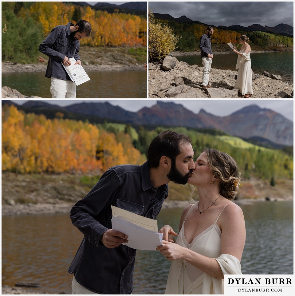 telluride trout lake elopement wedding signing marriage license