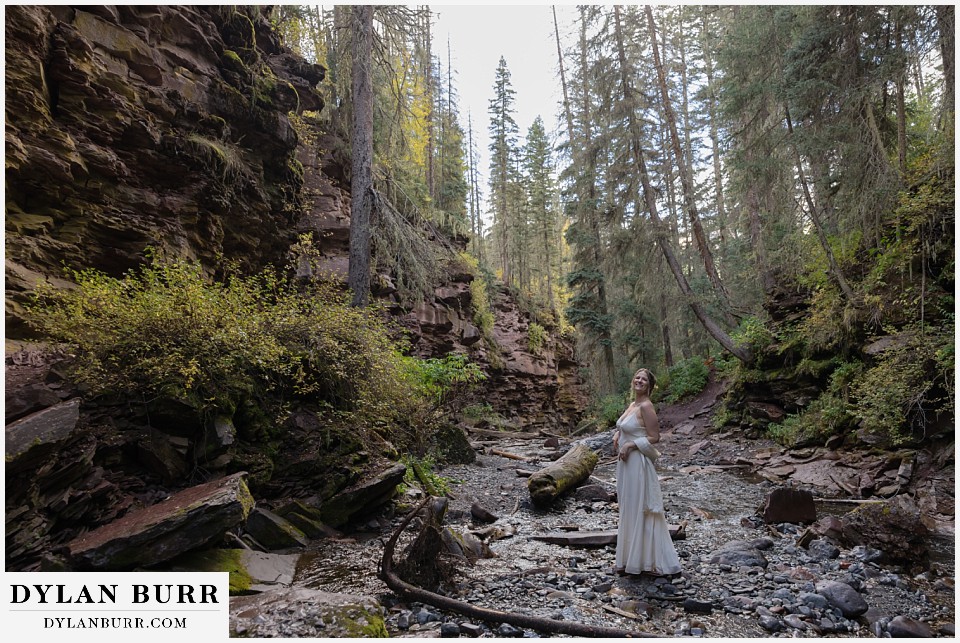 telluride elopement wedding bride alone having fun exploring