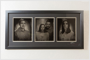 tintype engagement wedding tryptic