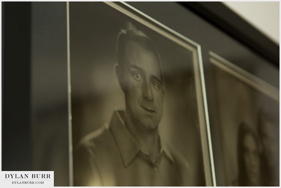 tintype engagement wedding closeup of frame