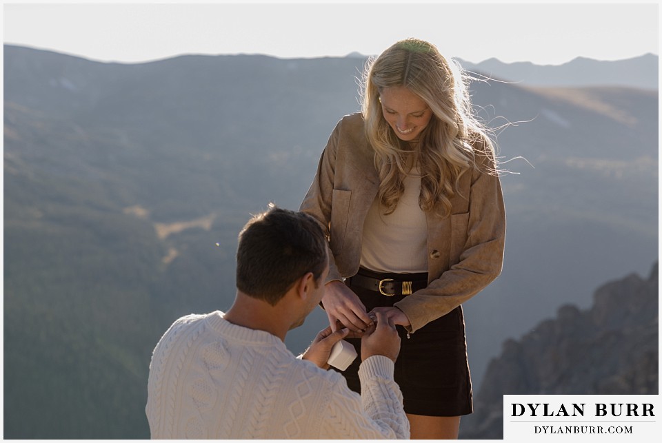 trail ridge road marriage proposal putting ring on her