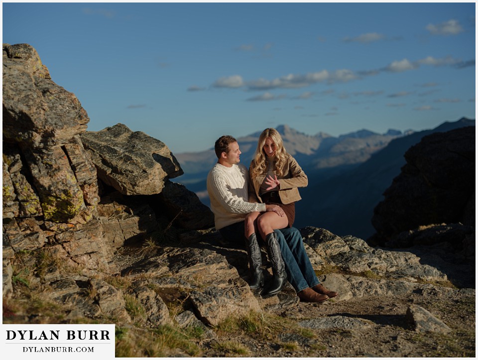 trail ridge road marriage proposal looking at rings