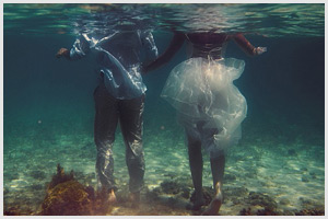 turks caicos destination wedding underwater session erin nic