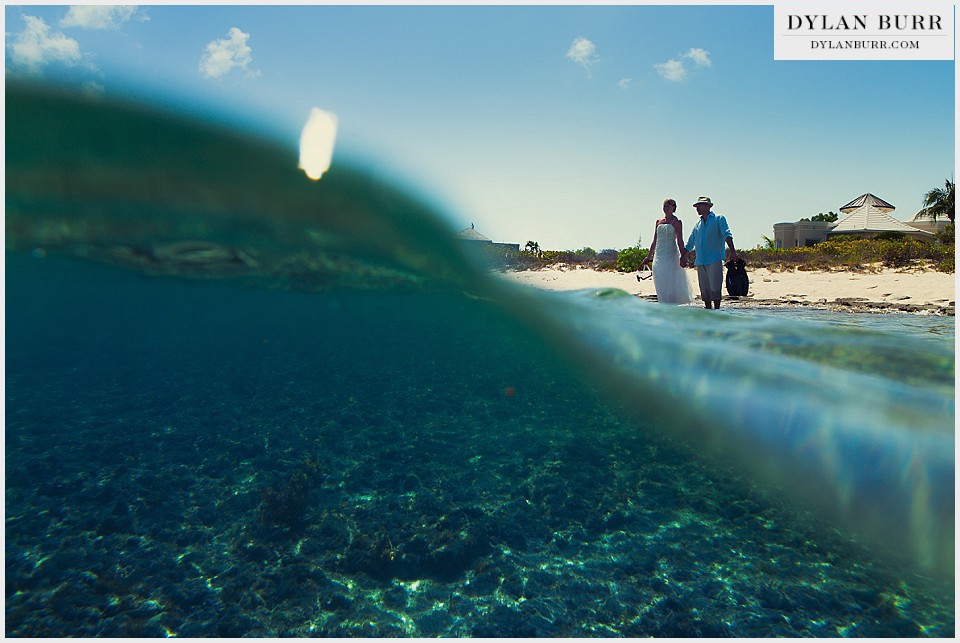 turks and caicos wedding underwater wedding photos