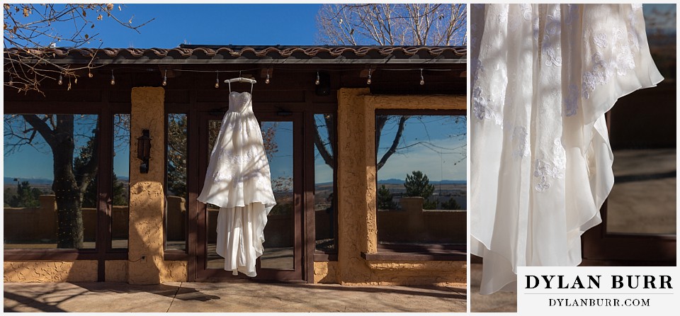 villa parker wedding parker colorado hanging wedding dress
