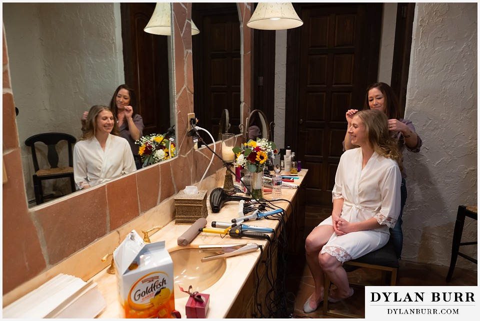 villa parker wedding parker colorado bride getting ready for her wedding