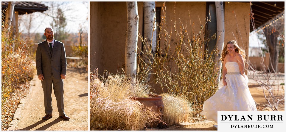 villa parker wedding parker colorado bride and groom first look