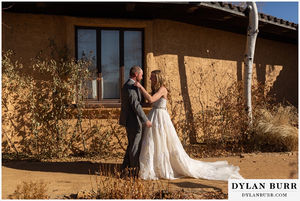 villa parker wedding parker colorado groom turns around to see his bride