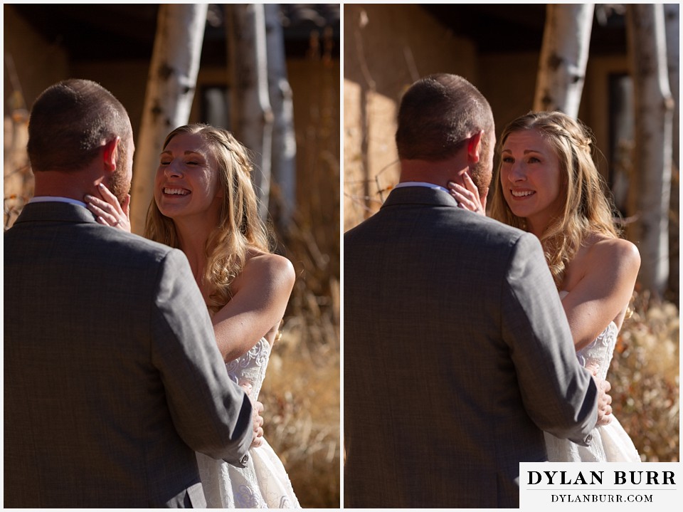 villa parker wedding parker colorado bride looking on with love into groom