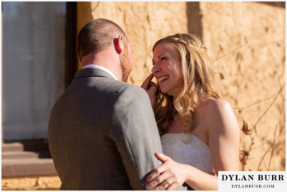 villa parker wedding parker colorado bride overcome with happiness