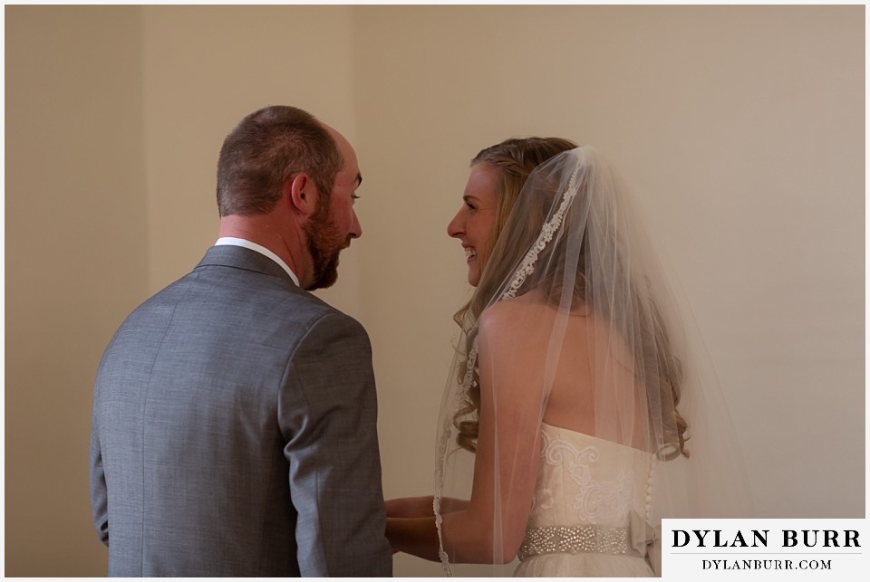 villa parker wedding parker colorado bride and groom laughing