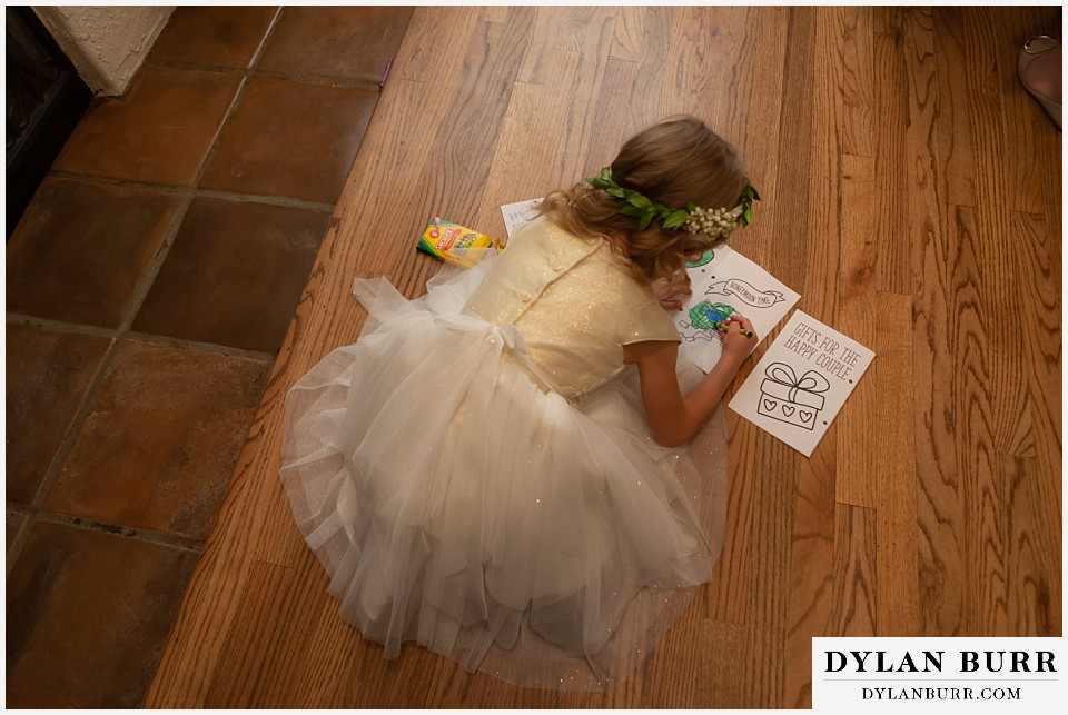 villa parker wedding parker colorado flower girl coloring