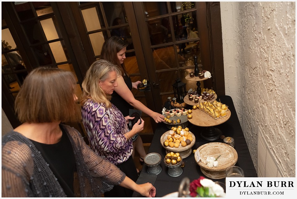 villa parker wedding parker colorado guests at dessert table