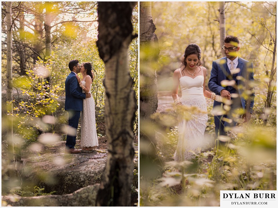 wild basin lodge hindu wedding couple in aspen grove