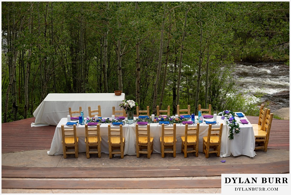 riverside reception dinner at wild basin lodge in allenspark colorado