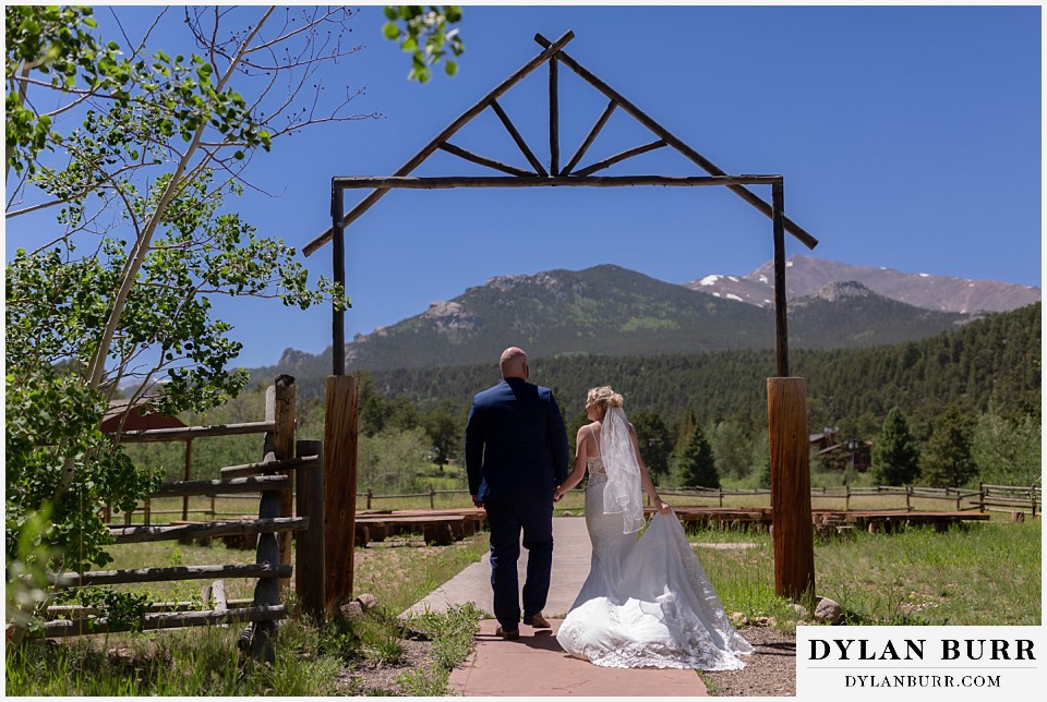 wild basin lodge wedding ceremony back of ceremony aisle