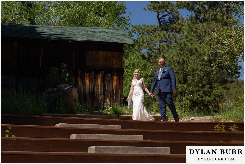 wild basin lodge wedding bride and groom enter