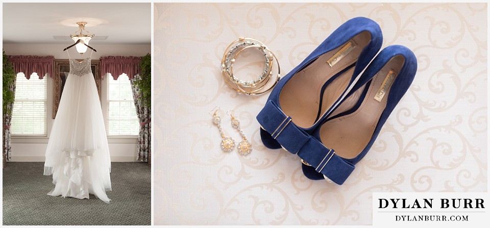 willow ridge manor wedding dress, shoes, and jewlery