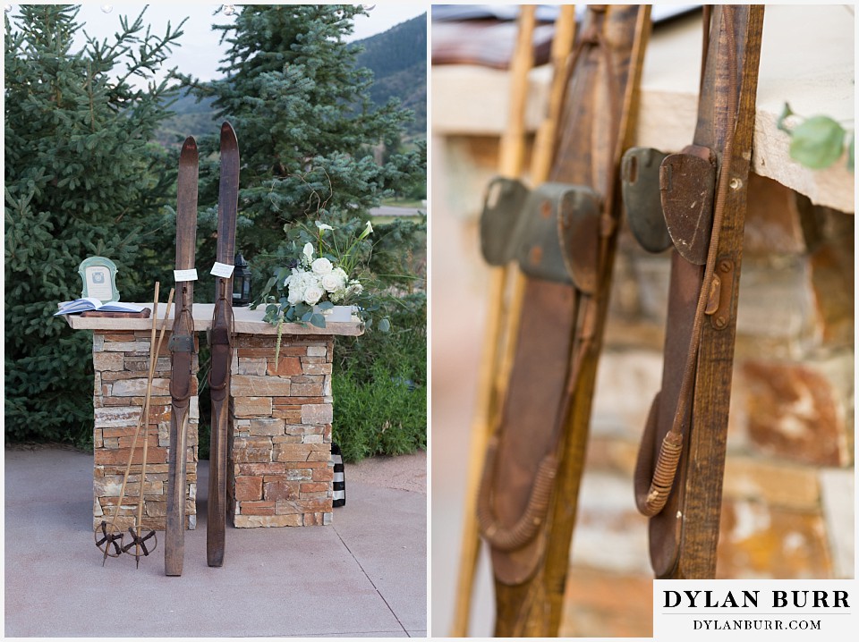 willow ridge manor wedding vintage skis guestbook