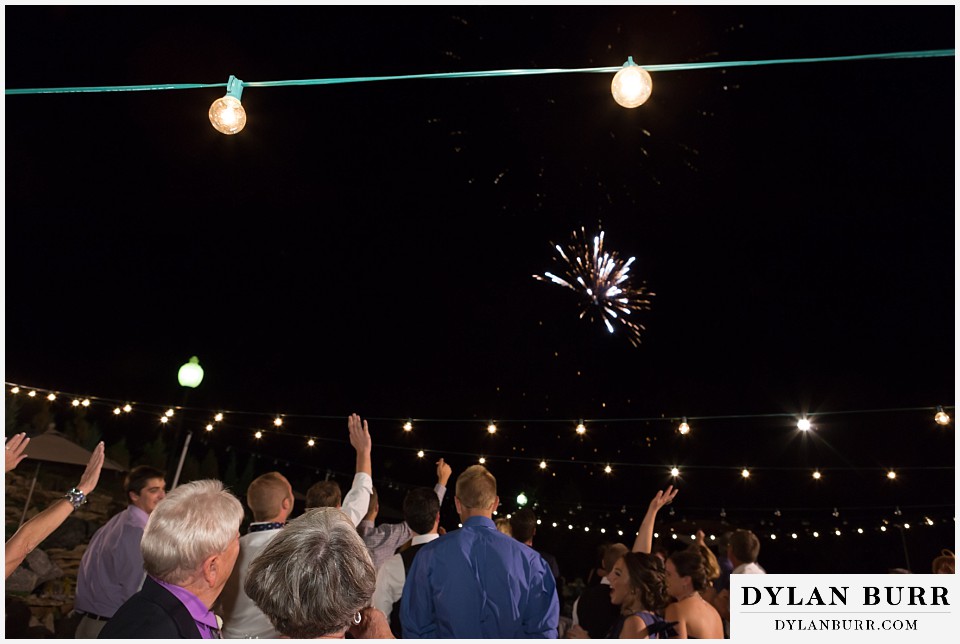 willow ridge manor wedding fireworks in sky