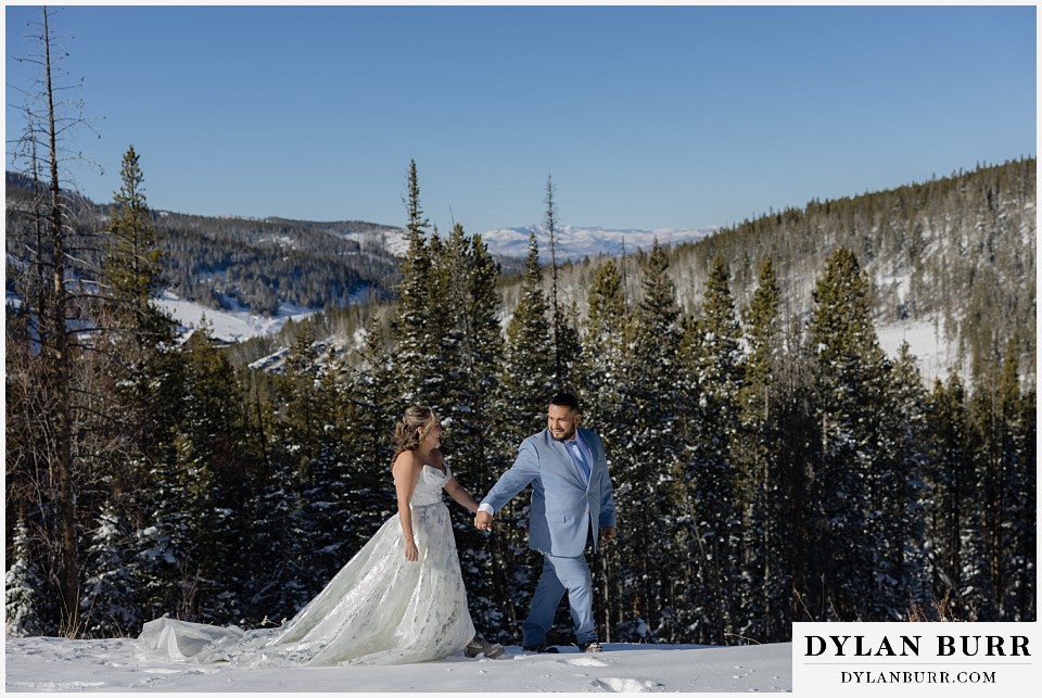 winter elopement wedding near winter park colorado high in the mountains