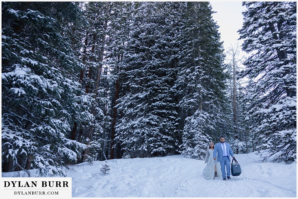 winter elopement wedding near winter park colorado