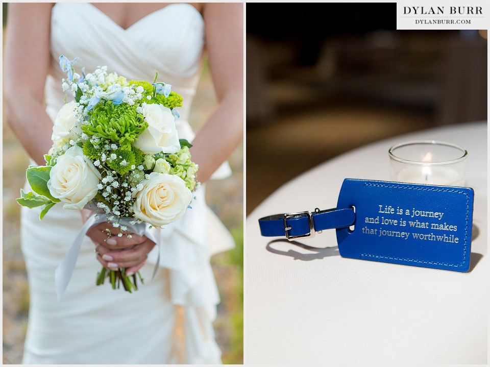 winter park wedding bouquet luggage tag