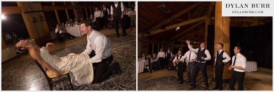 winter park wedding lodge at sunspot garter toss