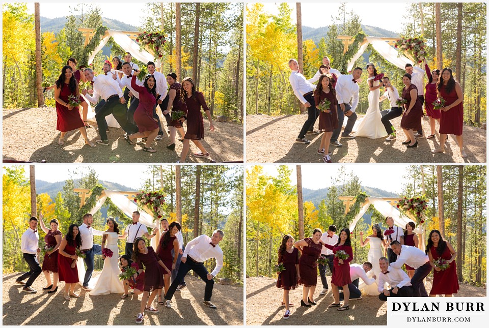 winter park mountain lodge wedding colorado fun bridal party photos