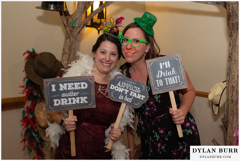 winter park mountain lodge wedding colorado funny photo booth props