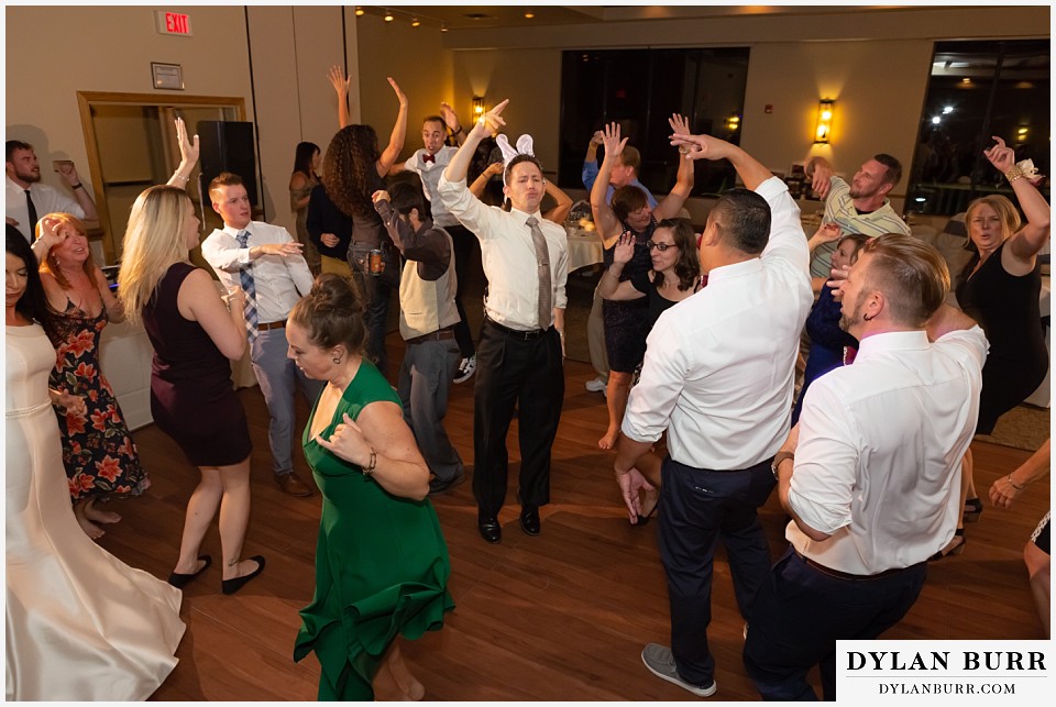 winter park mountain lodge wedding colorado reception party everyone dancing