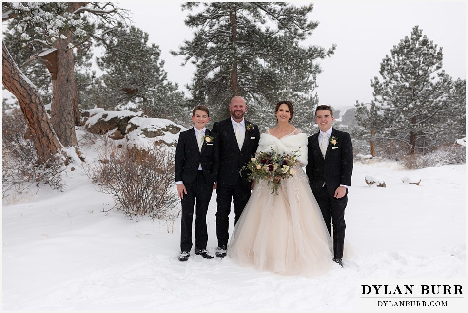 winter wedding family stanley hotel