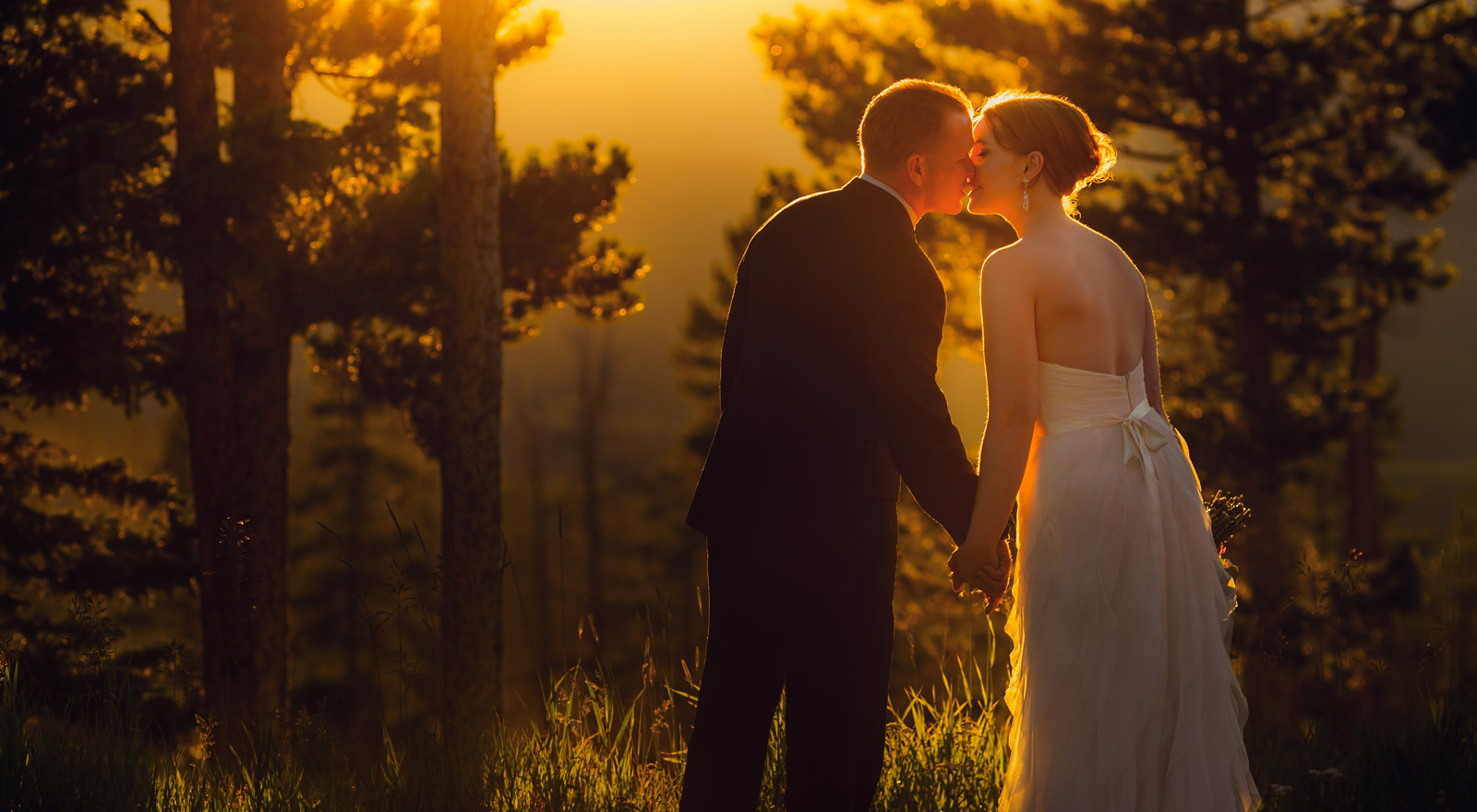 winter park colorado wedding at sunset