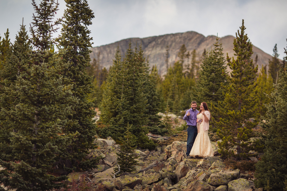 couple during colorado mountain elopement