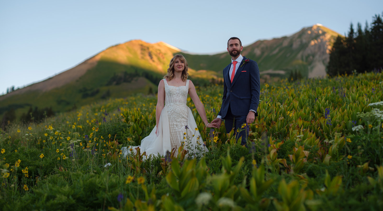 crested butte elopement in wildflowers