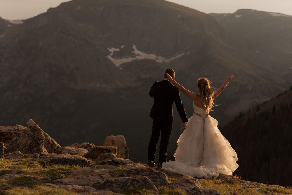mountain elopement in colorado celebrating
