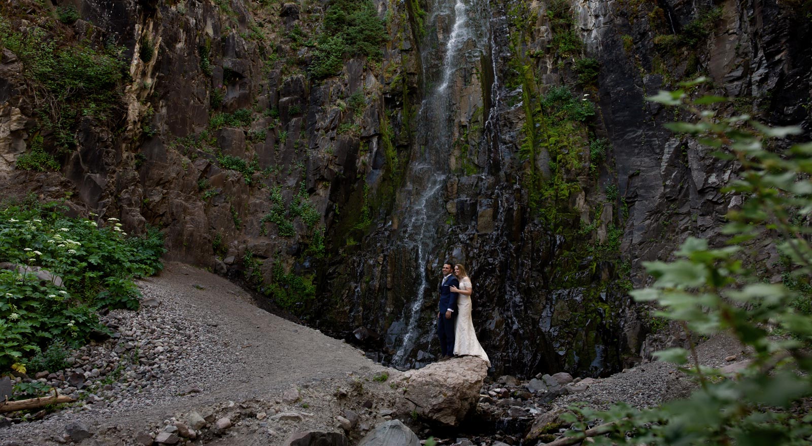 waterfall elopement wedding