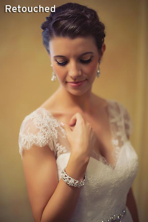 soft portrait of a bride before wedding ceremony