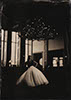 bridal tintype portrait in beaver creek park hyatt antler chandelier