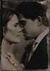 wedding tintype of couple in deep passion in beaver creek colorado